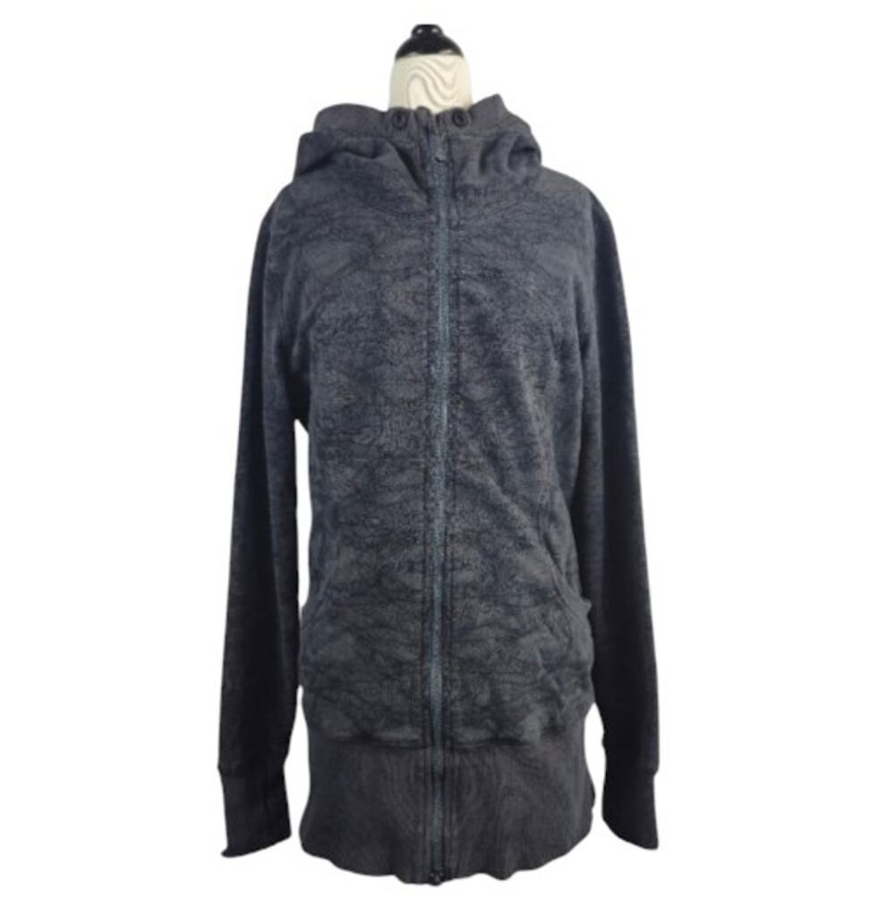 Lululemon Scuba Hoodie Abstract Print Grey Black Size 10